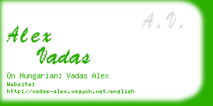 alex vadas business card